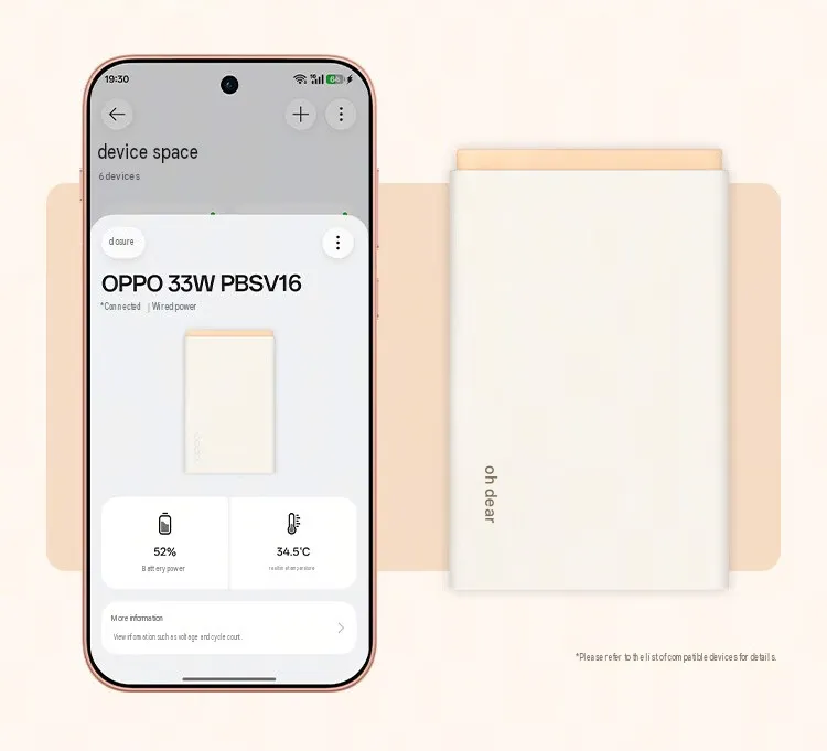 Компактный павербанк Oppo 33W Pocket Charge крупным планом