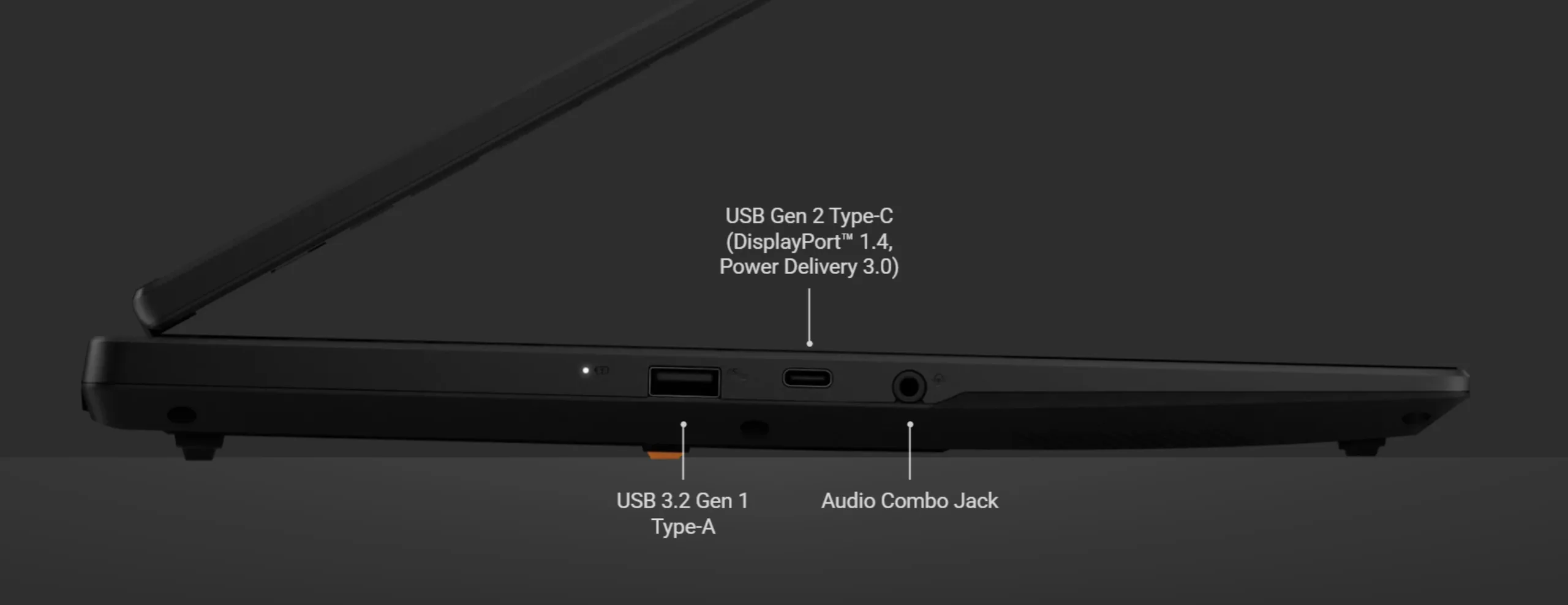 Игровой ноутбук Asus TUF Gaming 16 (2026), вид сбоку