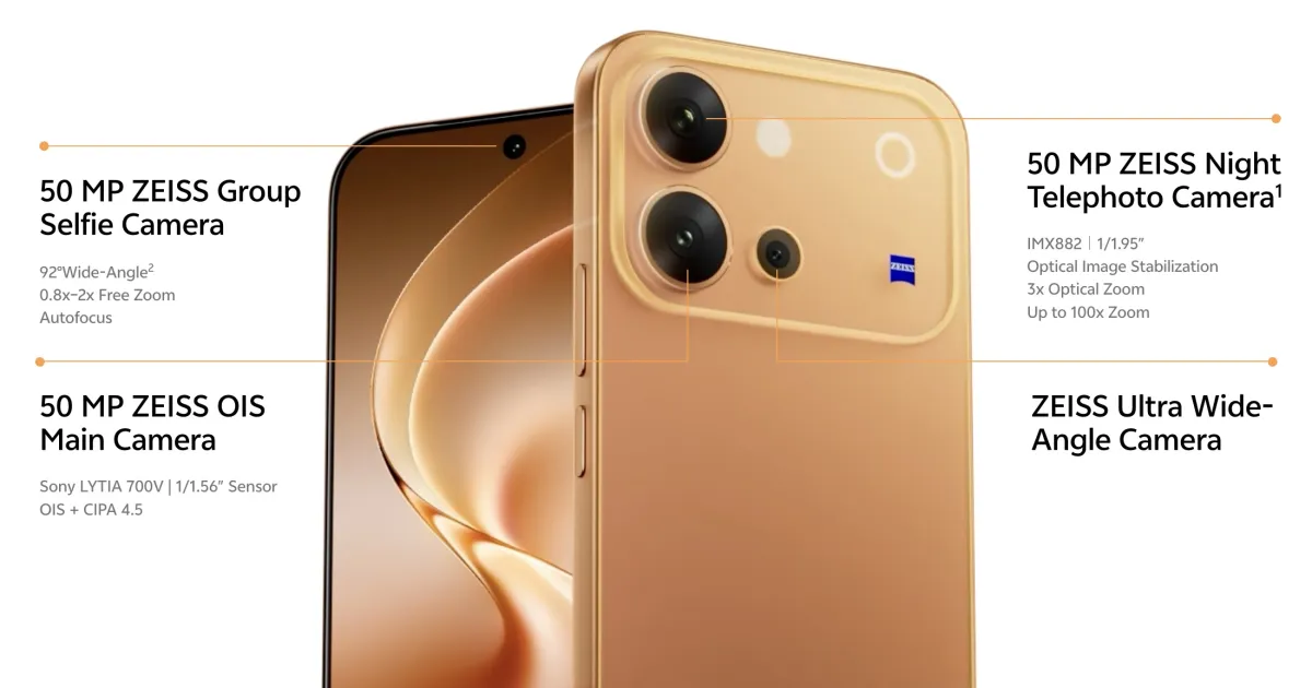 Блок камер смартфона Vivo V80 крупным планом