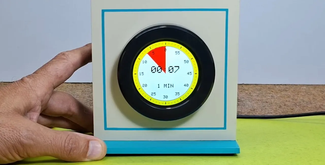 Таймер на модуле CrowPanel Rotary Display с круглым экраном