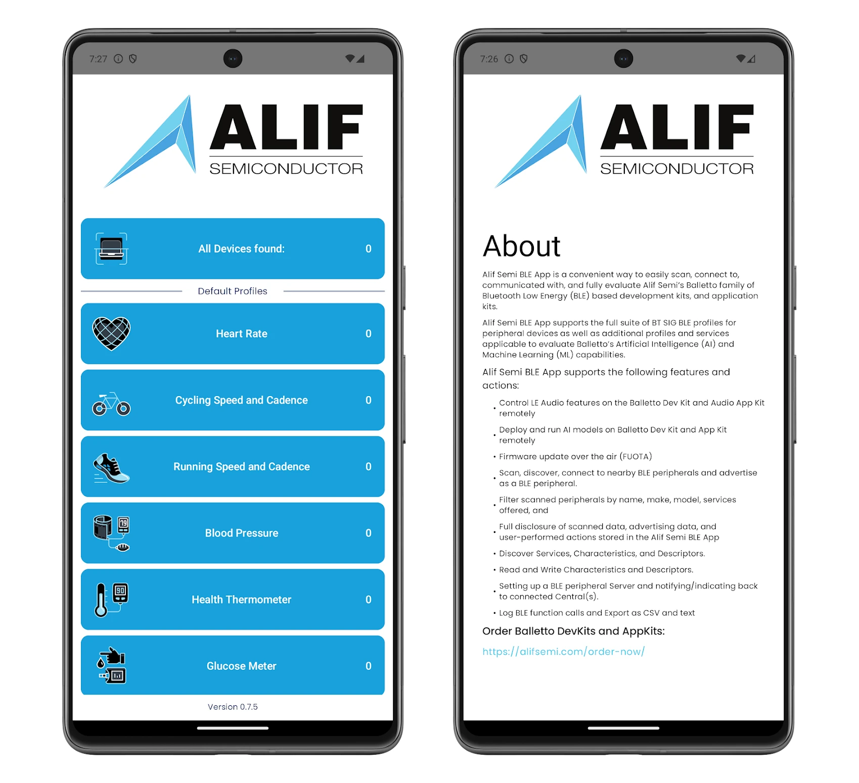 Мобильное приложение Alif для работы с Bluetooth LE на Android