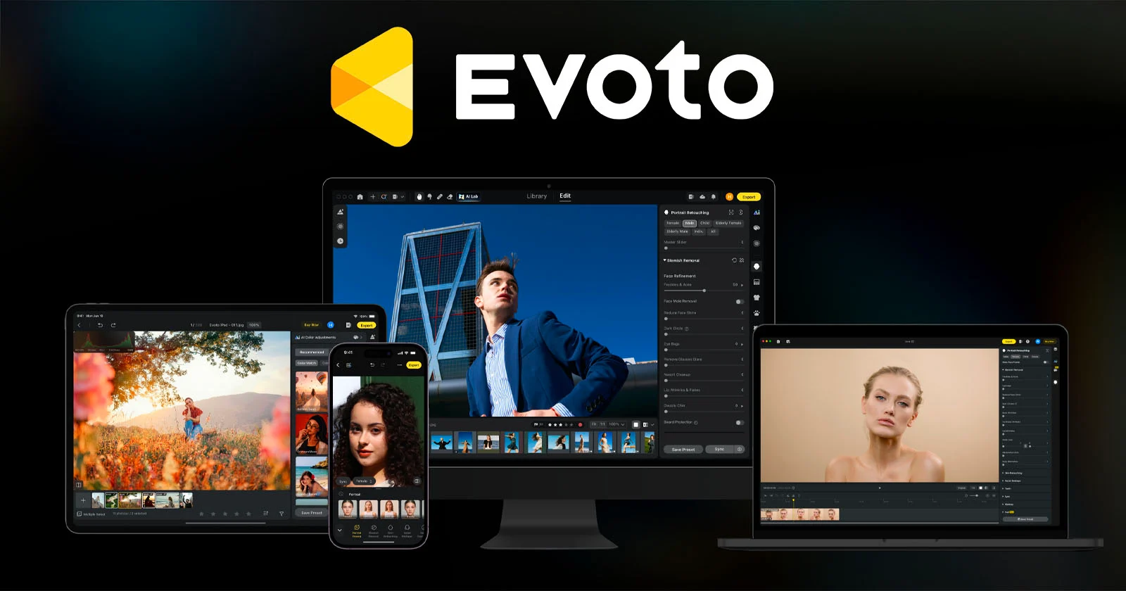 Интерфейс обновлённого фоторедактора Evoto 8.0