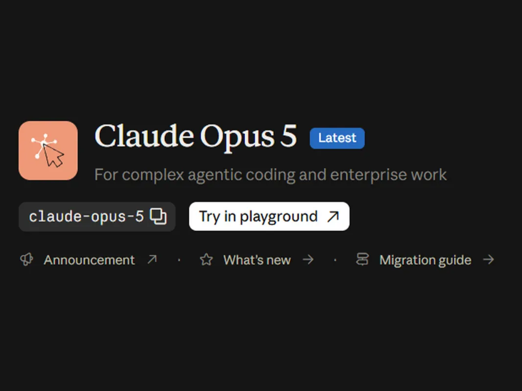 Модель Claude Opus 5 в списке выбора