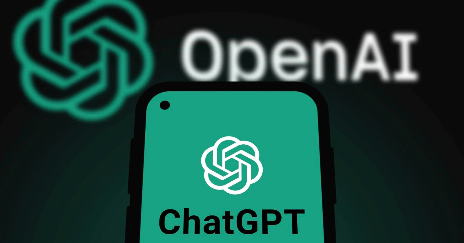 Логотип OpenAI на фоне интерфейса ChatGPT