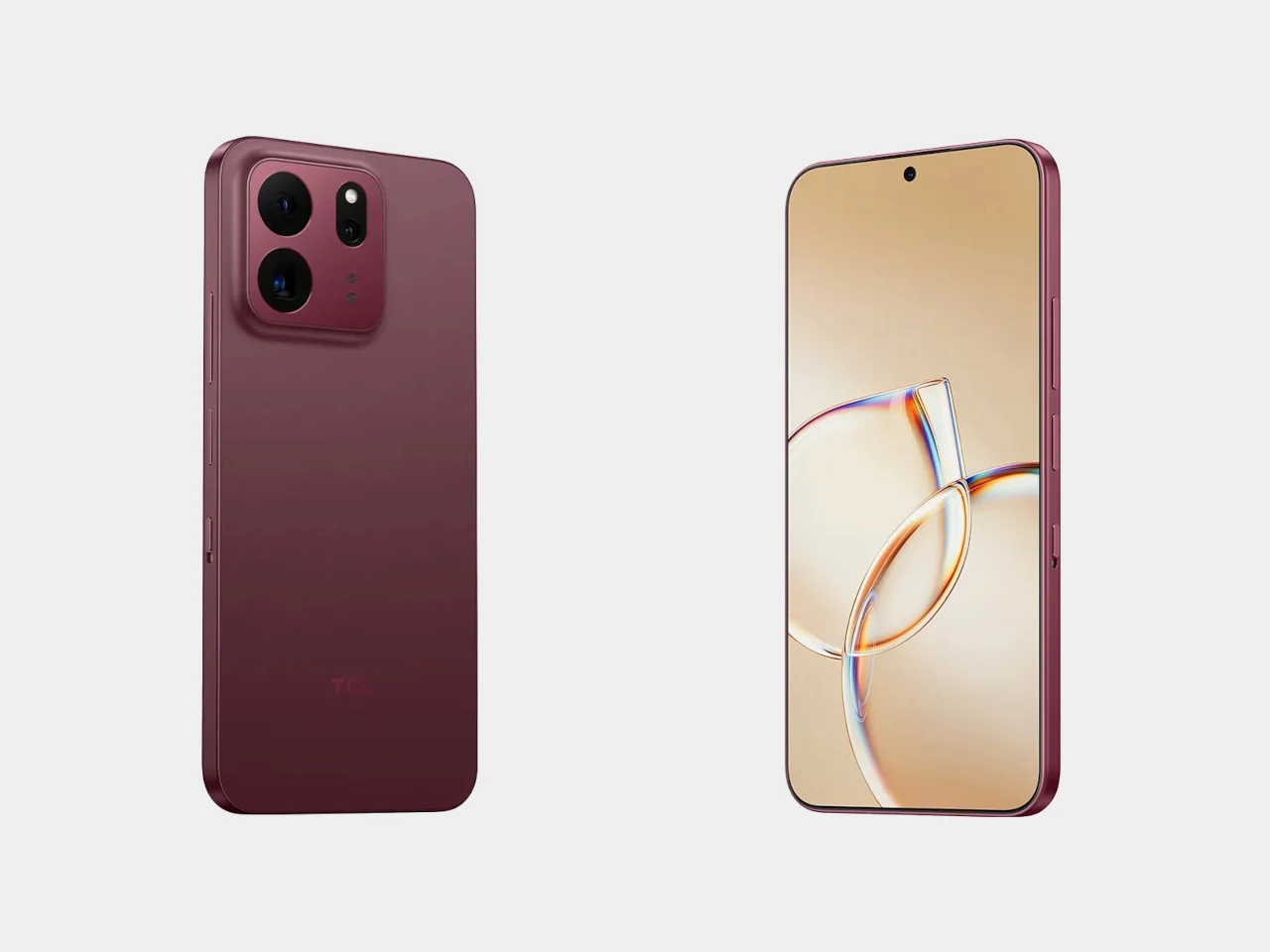 Задняя панель смартфона TCL P80 в бордовом цвете