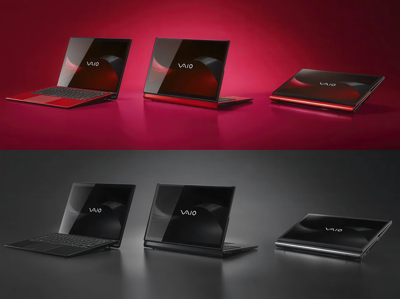 Ноутбук VAIO T на столе в сложенном виде