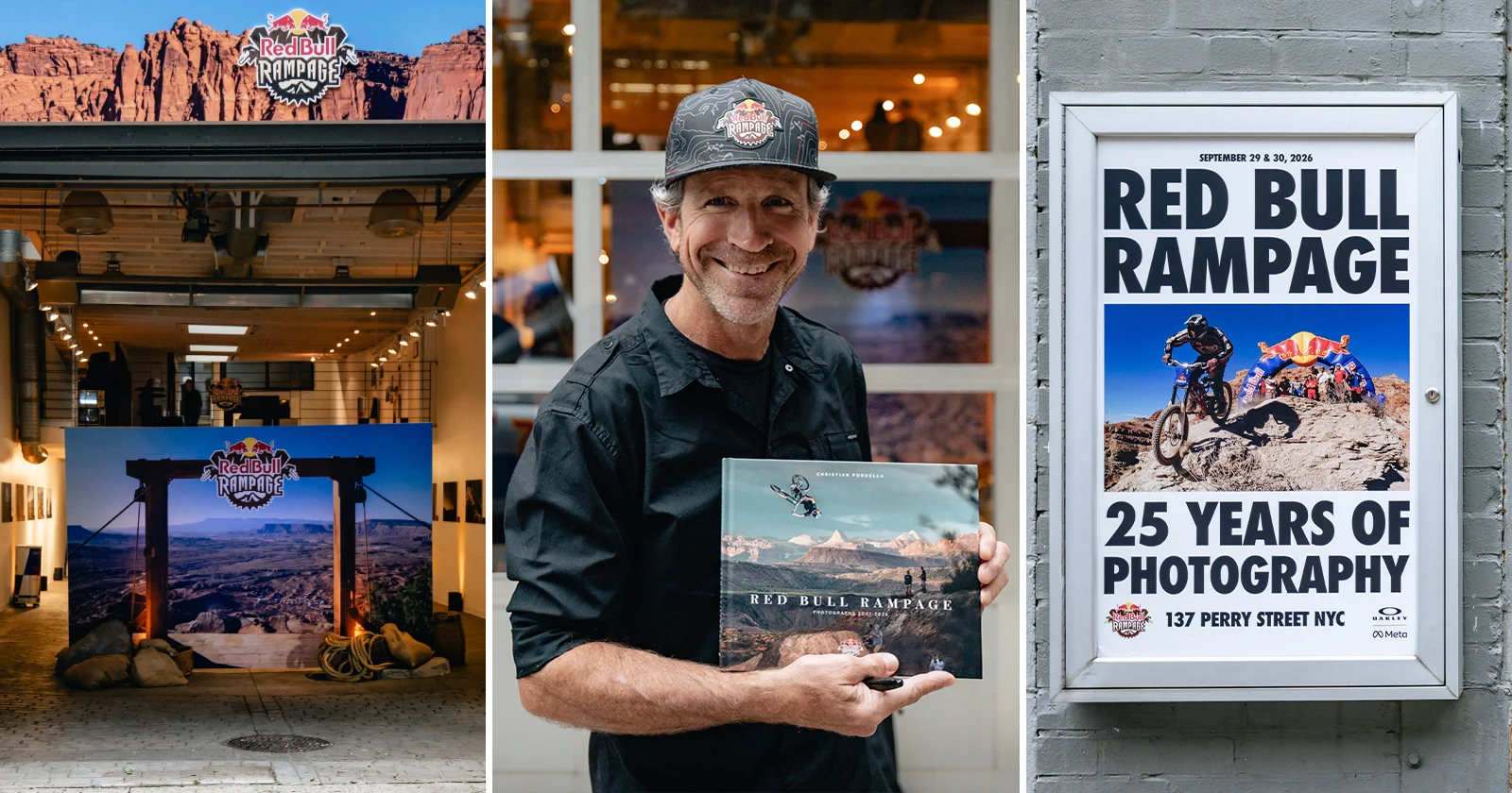 Фотограф снимает райдера на фоне скал Red Bull Rampage
