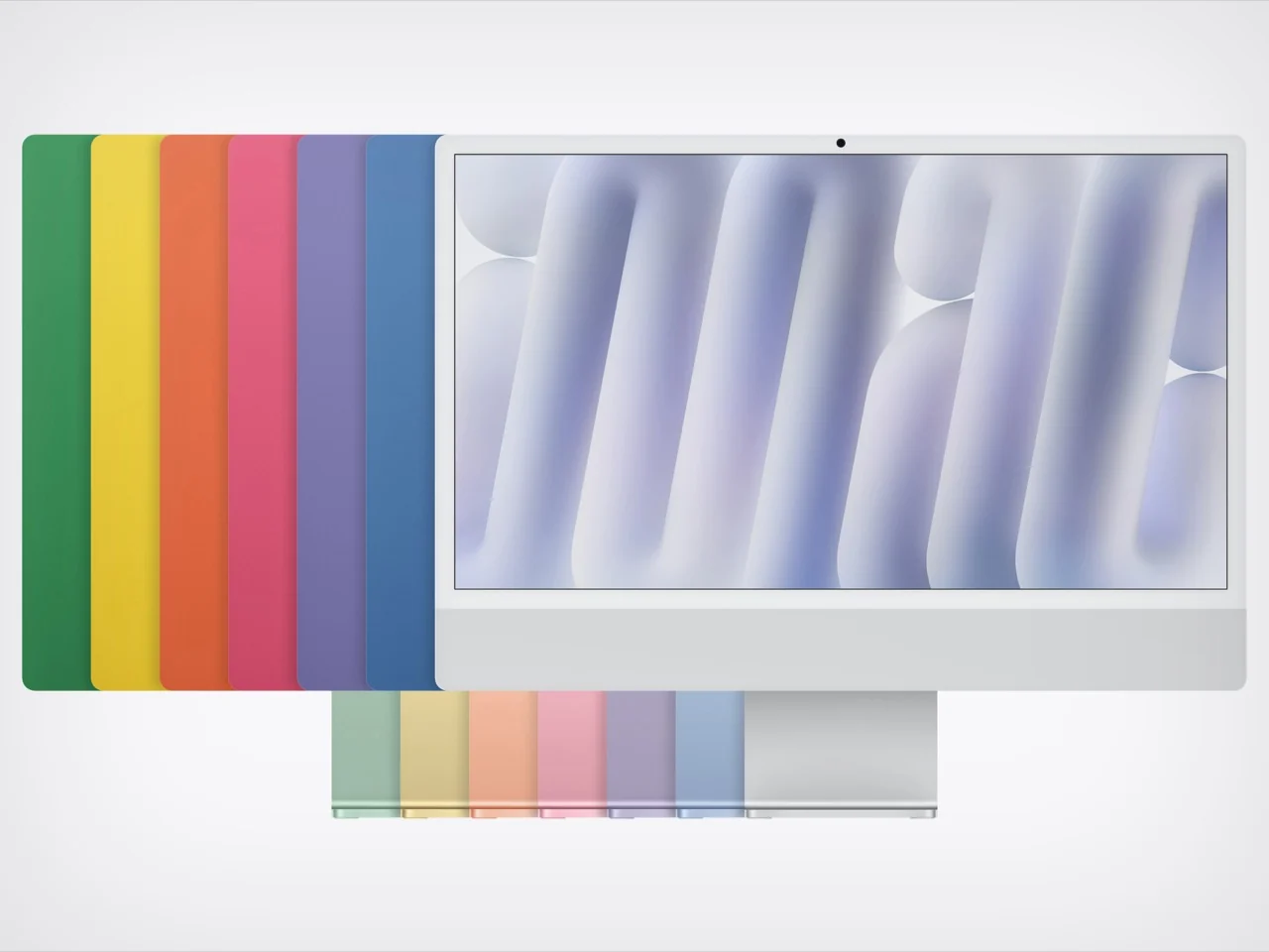 iMac M6 в цветном корпусе на рабочем столе
