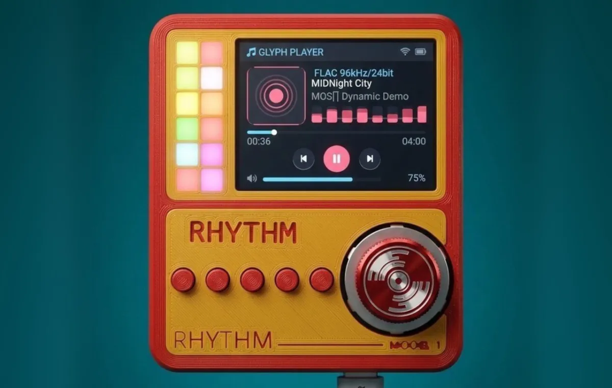 Внешний вид портативного цифрового аудиоплеера RHYTHM