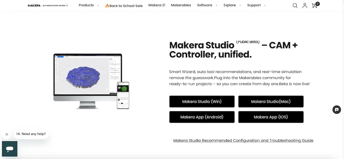 Низкопрофильные тиски Makera с зажатой заготовкой