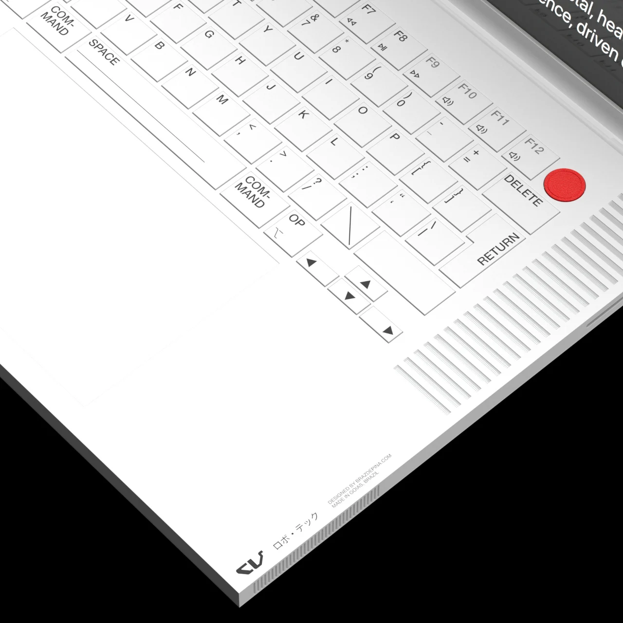 MacBook Brutal — красный элемент управления над клавиатурой