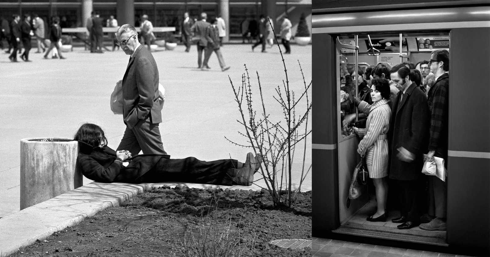 Чёрно-белый уличный снимок Торонто 1970-х годов из книги Брайана Кондрона