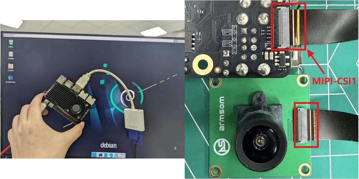 Debian 11 на плате Sige6 с подключённой камерой MIPI CSI