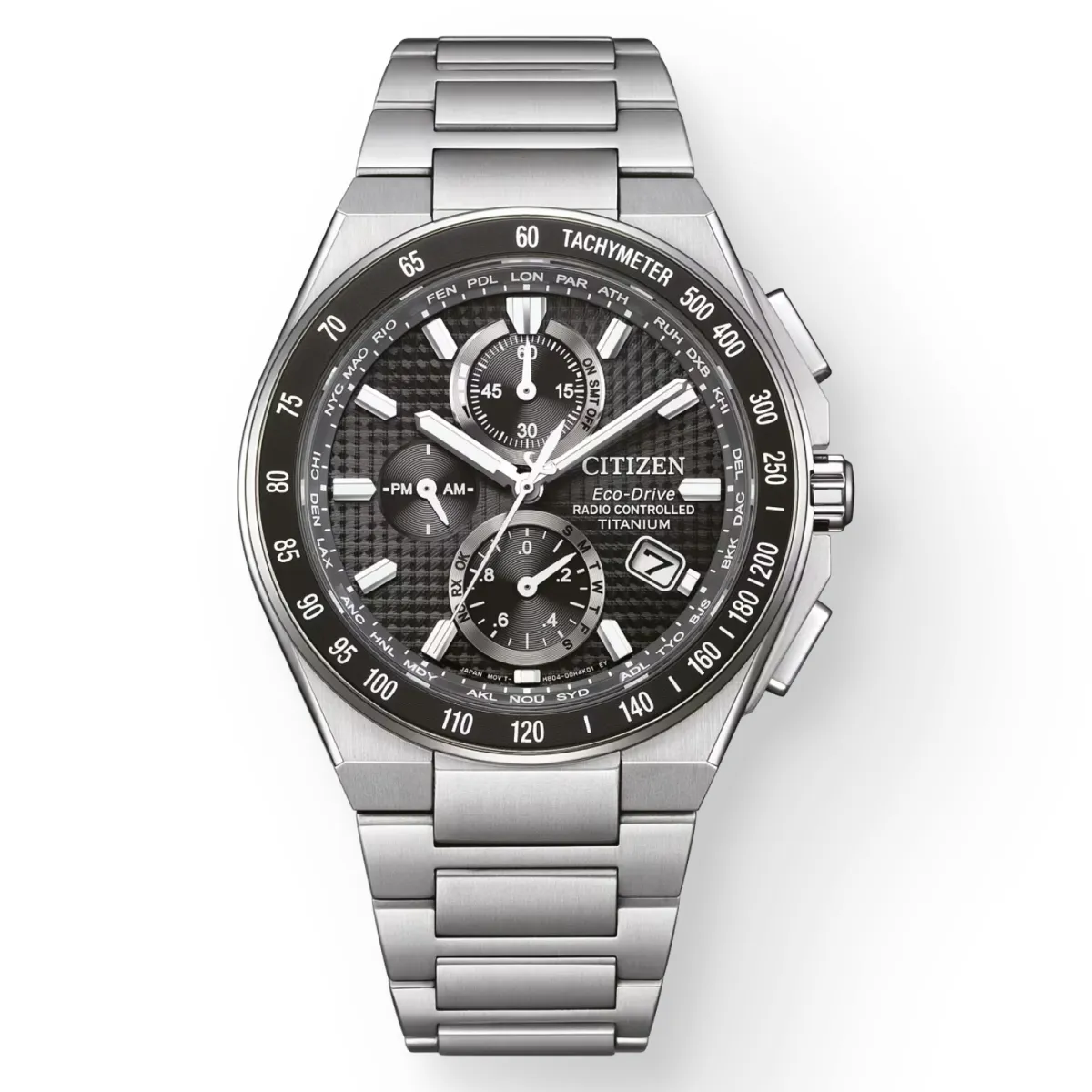 Циферблат хронографа Citizen с 24-часовым индикатором и дополнительными счётчиками