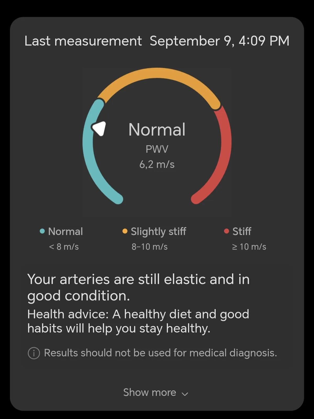 Интерфейс приложения Huawei Health с историей измерений