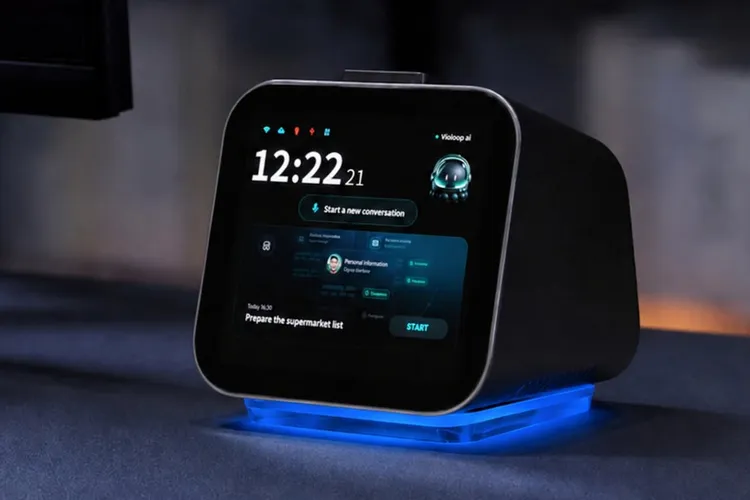 Компактный корпус Violoop с собственным дисплеем рядом с ноутбуком