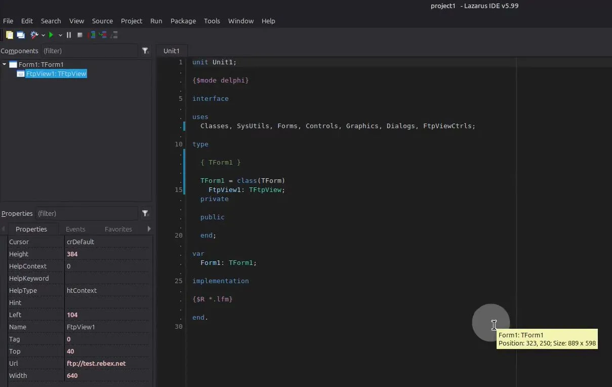Среда разработки Lazarus IDE для Free Pascal