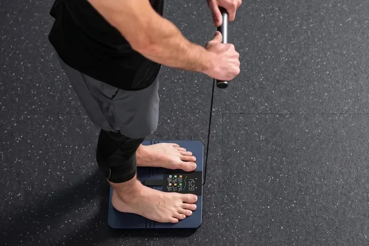 Электроды на платформе и рукоятке весов Wyze Scale BodyScan