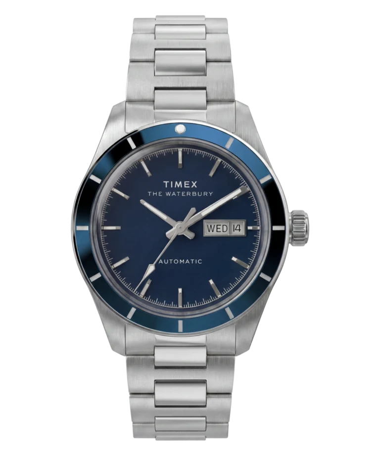 Timex Waterbury Heritage Automatic с синим эмалевым циферблатом на стальном браслете