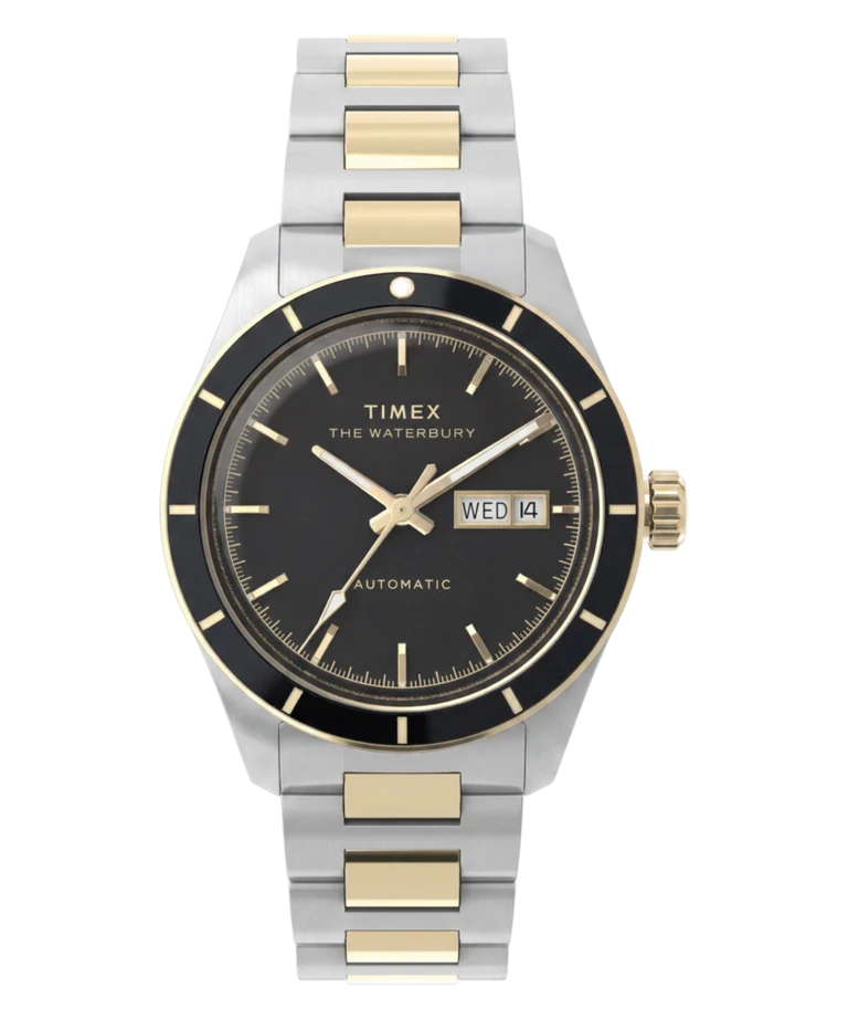 Timex Waterbury Heritage Automatic в чёрно-золотистом двухцветном исполнении