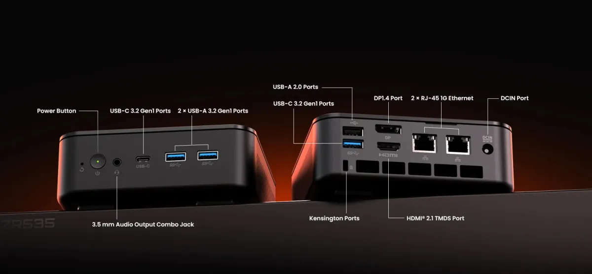 Схема расположения портов мини-ПК Minix ZR535