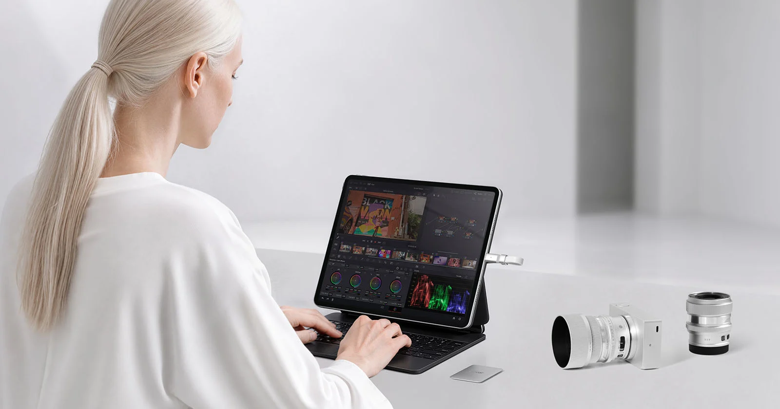 Lexar Muse в магнитном чехле с вырезом для кабеля
