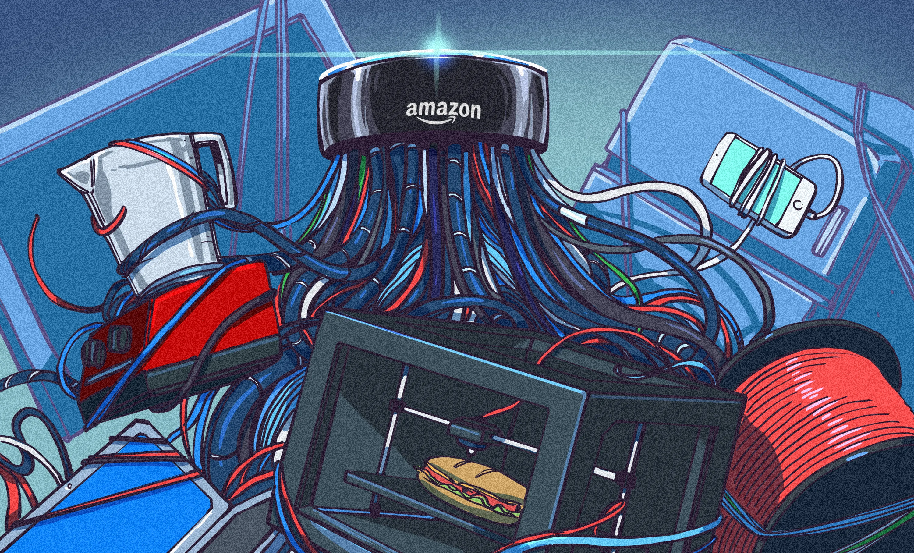 Умная колонка Amazon Echo с аналоговым входом 3,5 мм