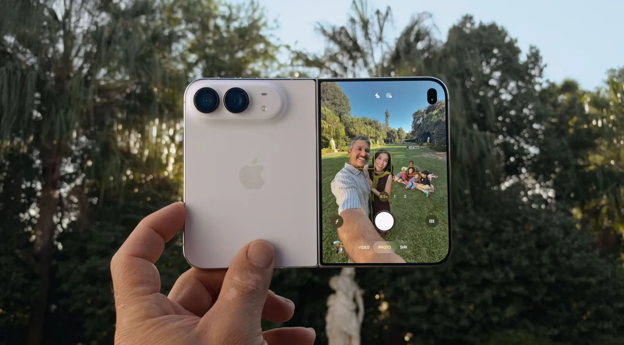 Съёмка на iPhone Duo с предпросмотром кадра на внешнем экране