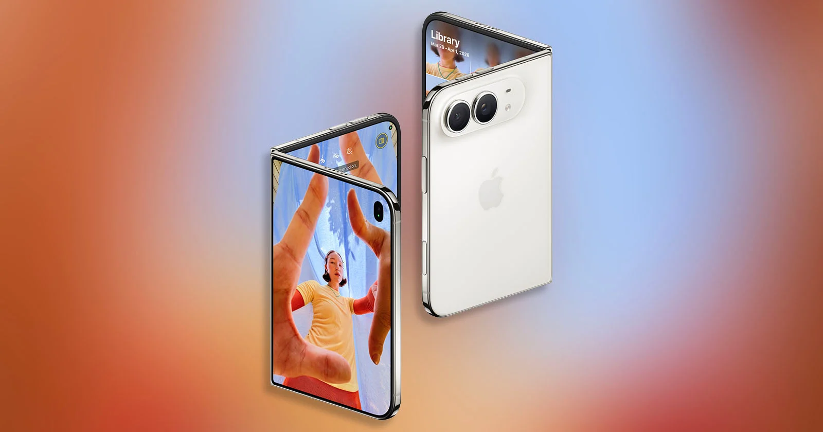 Складной смартфон iPhone Duo с двойной основной камерой на задней панели