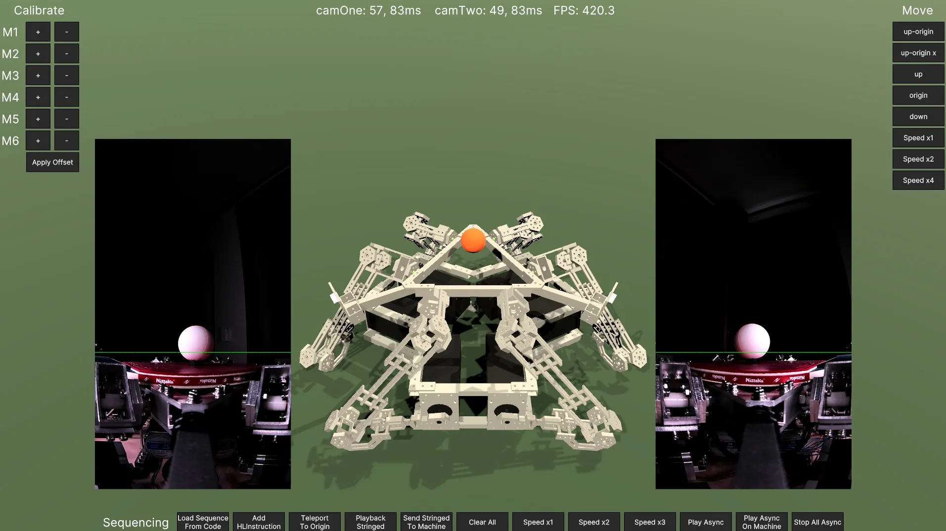 Алюминиевый робот hexa-bouncer на платформе Стюарта, подбрасывающий шарик для пинг-понга