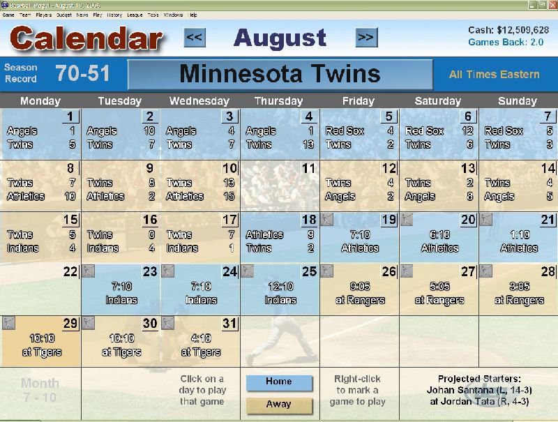 Скриншот из игры Baseball Mogul 2007 - 2