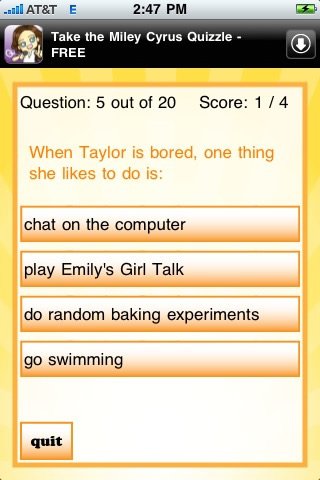 Скриншот из игры Taylor Swift Quizzle - 1