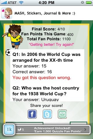 Скриншот из игры World Soccer Quizzle - 4